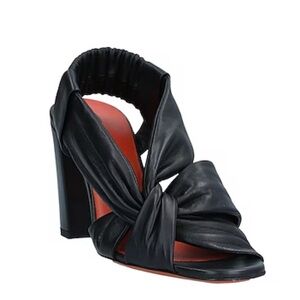 Santoni Black Leather Heels- new